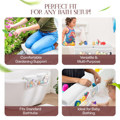 Mohmoud Baby Bath Kneeler and Elbow Rest Pad Set | Extra Thick Padding, Non-Slip, Machine Washable, Odorless - Includes Baby Bath Accessories in a Gift Ready Tote Bag - Baby & Toddler Bath Essentials
